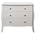 Baroque White Painted 3 Drawer Chest