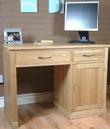 Mobel Oak single pedestal computer desk
