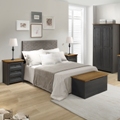 Corona Carbon Grey Washed Bedroom Furniture.