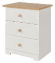 Aviemore Oak Top 3 Drawer Bedside - Warm White