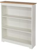 Aviemore Oak Top Low Wide Bookcase - Warm White