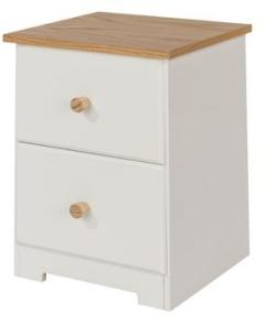 Aviemore Oak Top 2 Drawer Bedside - Warm White