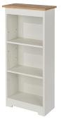 Aviemore Oak Top Low Narrow Bookcase - Warm White