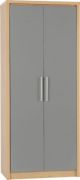 Seville High Gloss 2 Door Wardrobe - Grey