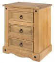 Corona 3 Drawer Bedside