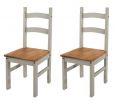 Corona Grey Washed 2 x Design Dining Chairs