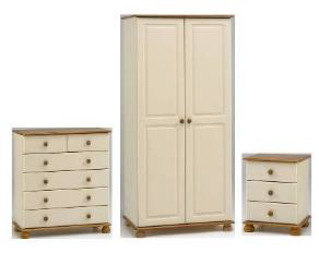 Richmond Cream Bedroom Furniture Double Robe 4 2 Chest 3 Drw Bedside