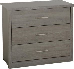 Lisbon 3 Drawer Chest in Black Wood Grain