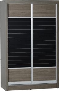 Lisbon 2 Door Sliding Wardrobe in Black Wood Grain