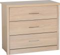 Lisbon 3 Drawer Chest in Light Oak Finish