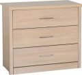 Lisbon 3 Drawer Chest in Light Oak Finish