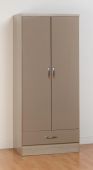 Nevada Oyster 2 Door 1 Drawer Wardrobe