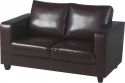 Tempo Two Seater Sofa-in-a-Box in Brown Faux Leather