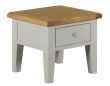 Toronto Oak and Painted Lamp Table With Drawer